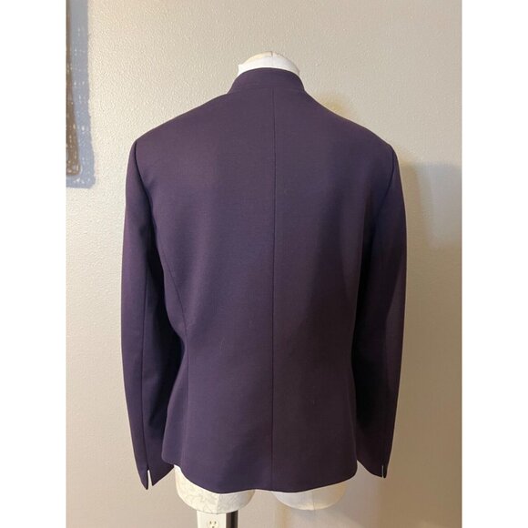 Kasper Separates Suit Jacket Blazer 14 Purple Grape Classic 1 Button Stretch - Picture 7 of 12